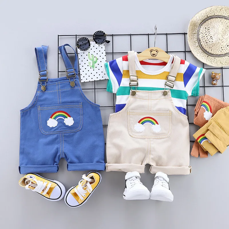 Conjunto en azul y beige