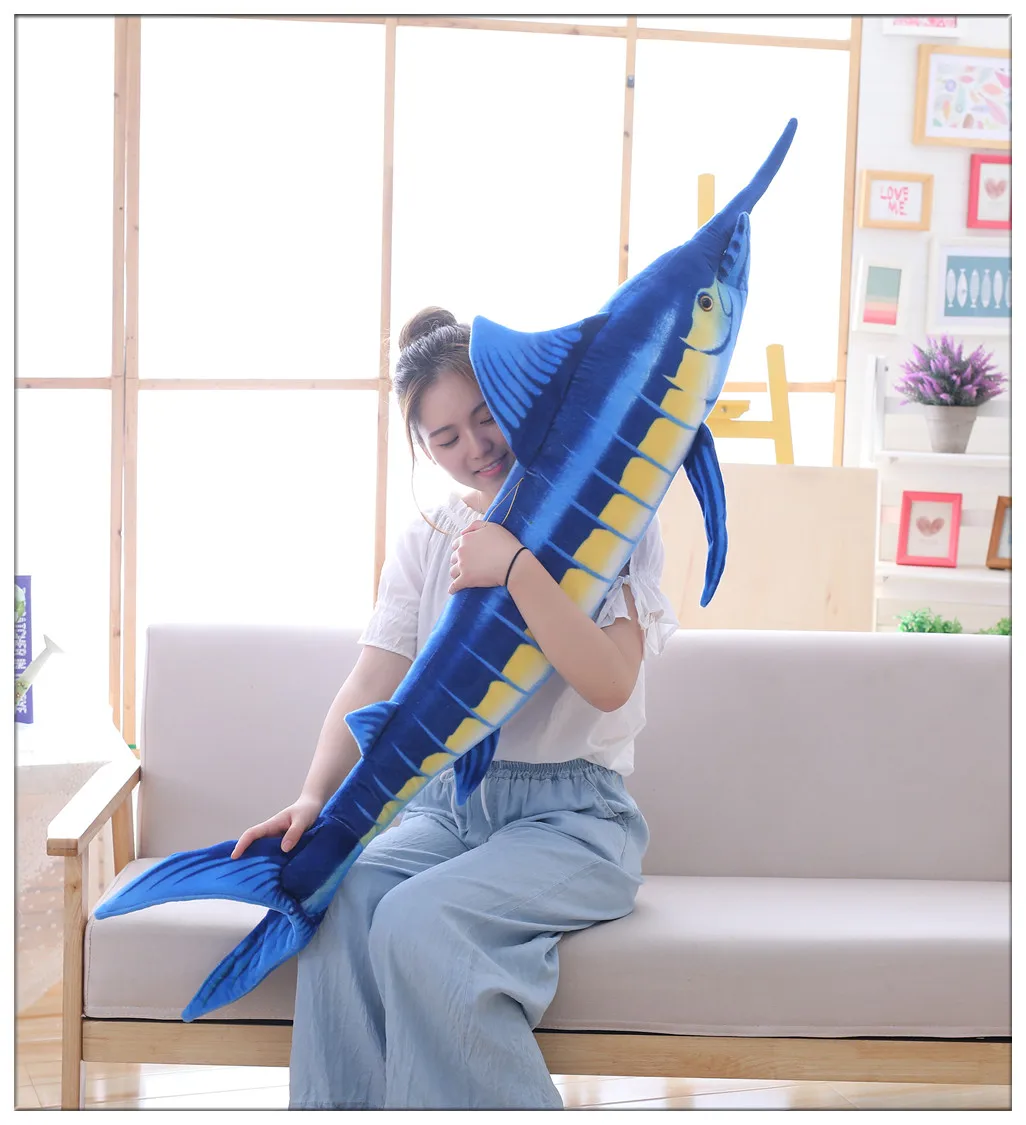 Peluche de pez marlin azul Makaira mazara como almohada suave - imagen 4