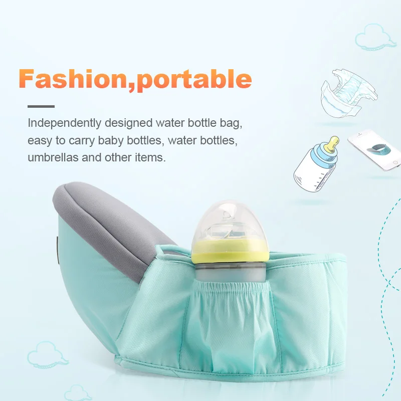 Mochila portabebés asiento de cadera y cinturón ajustable - imagen 4