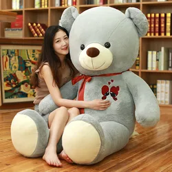 Oso de peluche grande suave con lazo, regalo cumpleaños