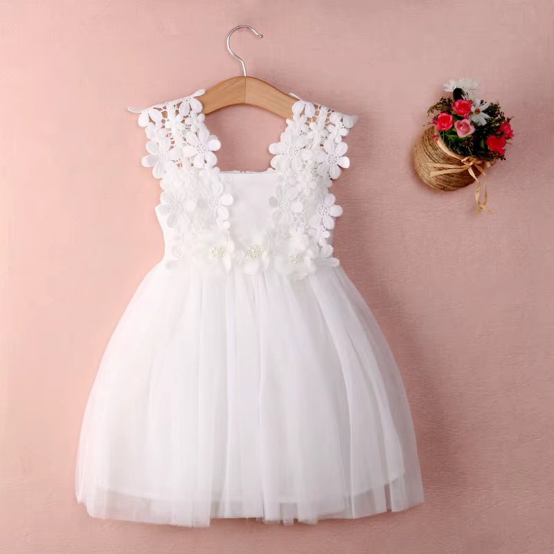 Vestido de fiesta con encaje y tul para niñas – Elegante con flores - imagen 2