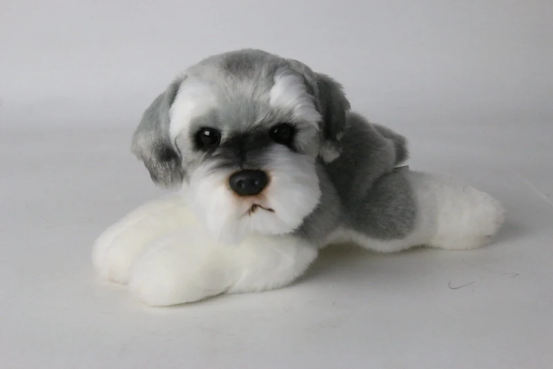 Schnauzer kawaii en peluche gris