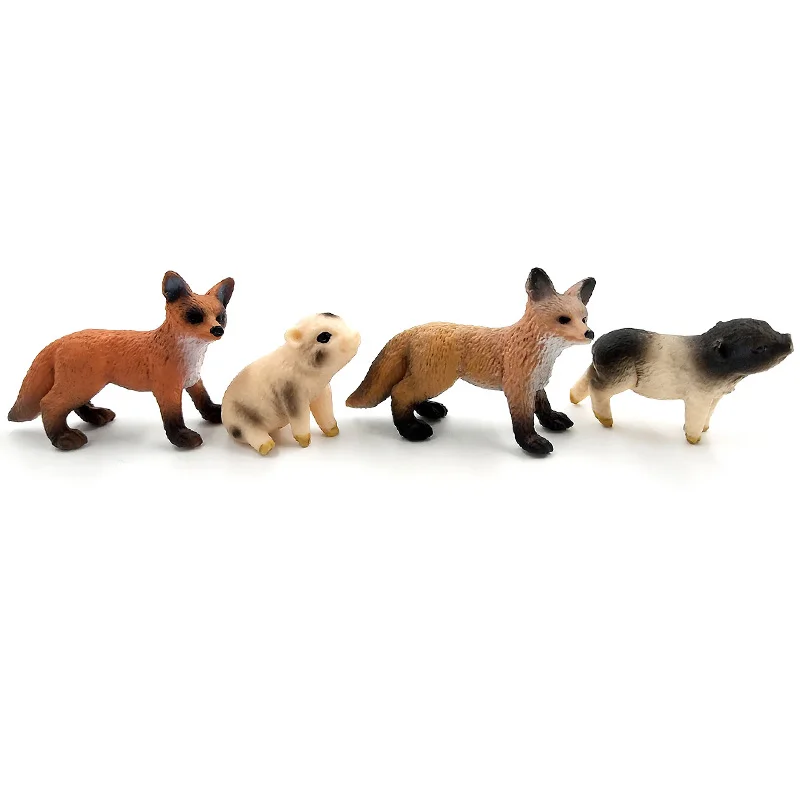 Figura de animal miniatura de zorro y cerdito para niños - imagen 3