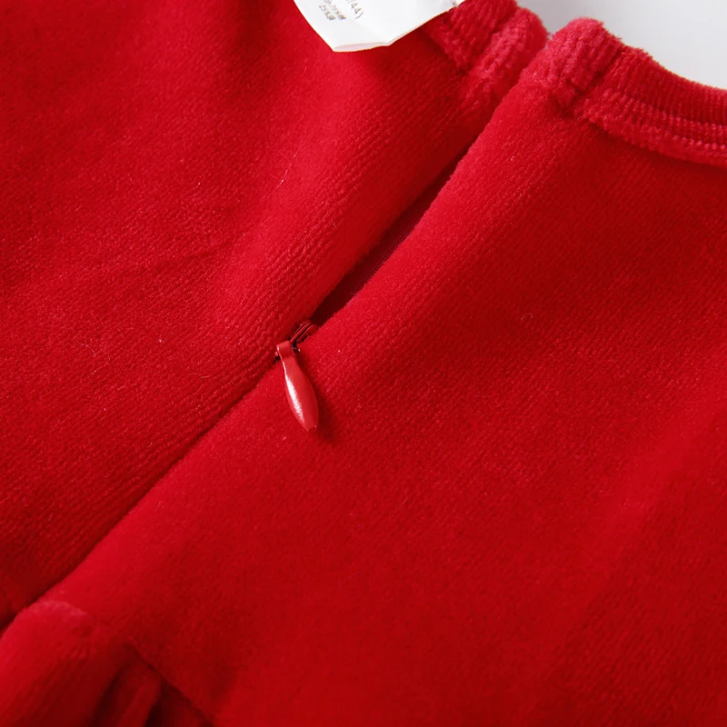 Vestido rojo de manga corta para bebé y niña – cómodo y versátil - imagen 4