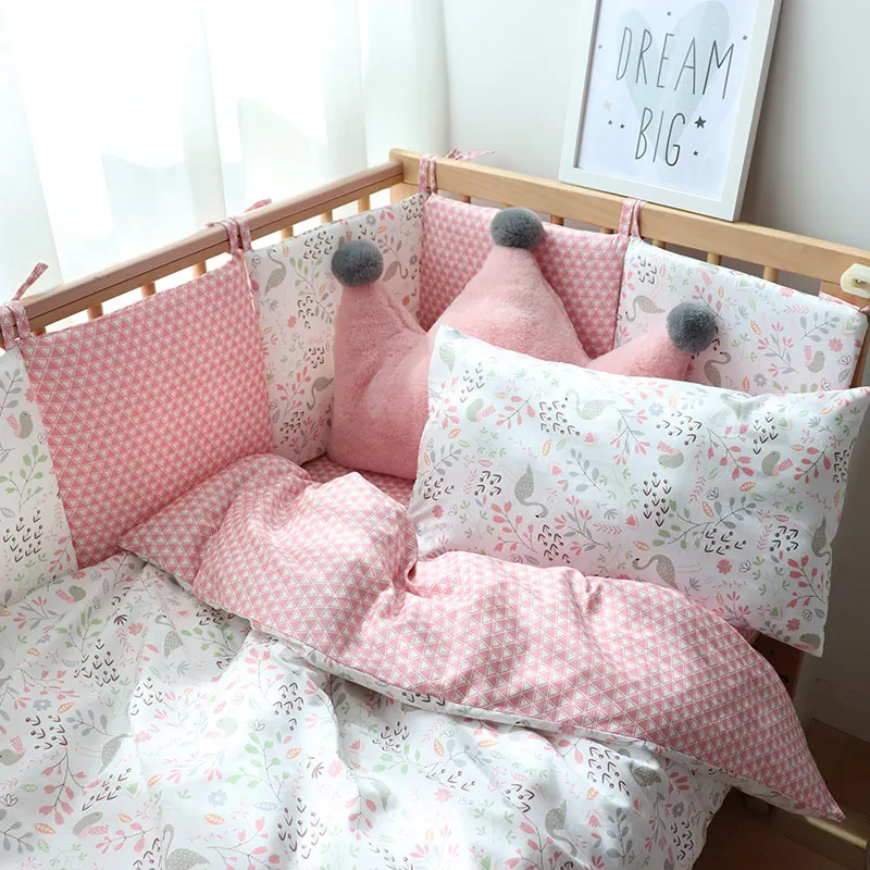 Juego ropa de cama bebé algodón suave transpirable con protector niña - imagen 2