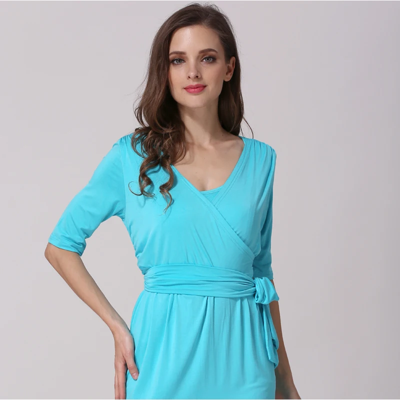 Vestido de lactancia veraniego para embarazo y posparto a la rodilla - imagen 2
