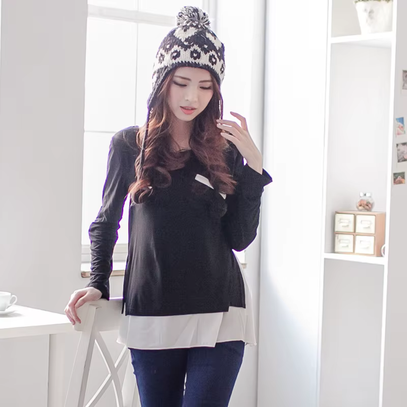 Camiseta de lactancia manga larga holgada suave y transpirable - imagen 4