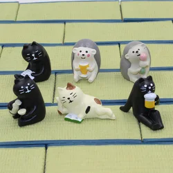 Figurilla de resina gato negro para decoración habitación infantil