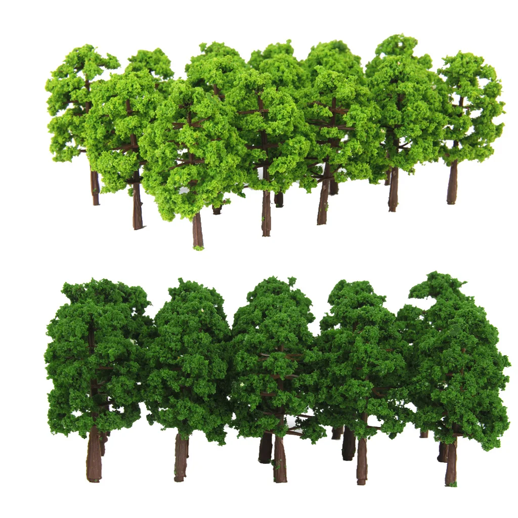 Árboles de plástico 1:150 N para paisaje ferroviario