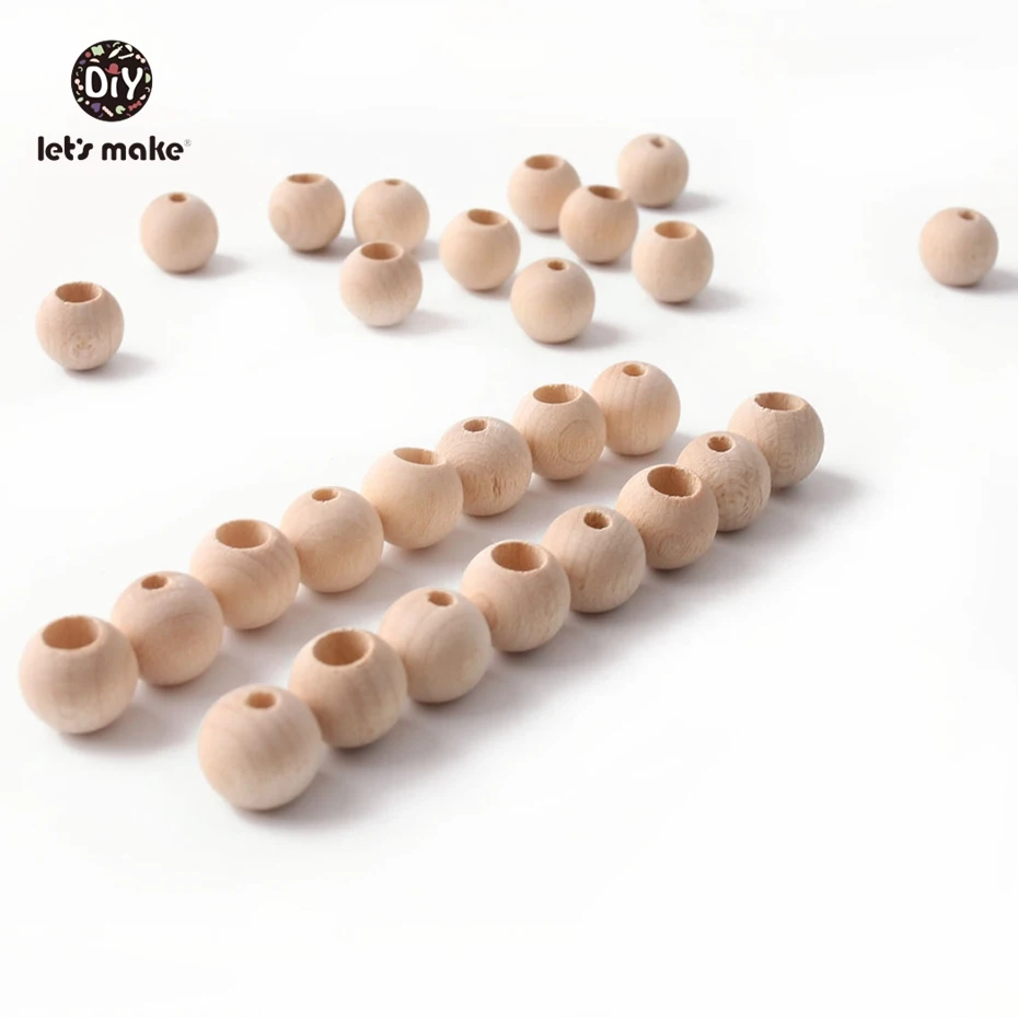 Collar dentición de madera natural para bebés - imagen 5