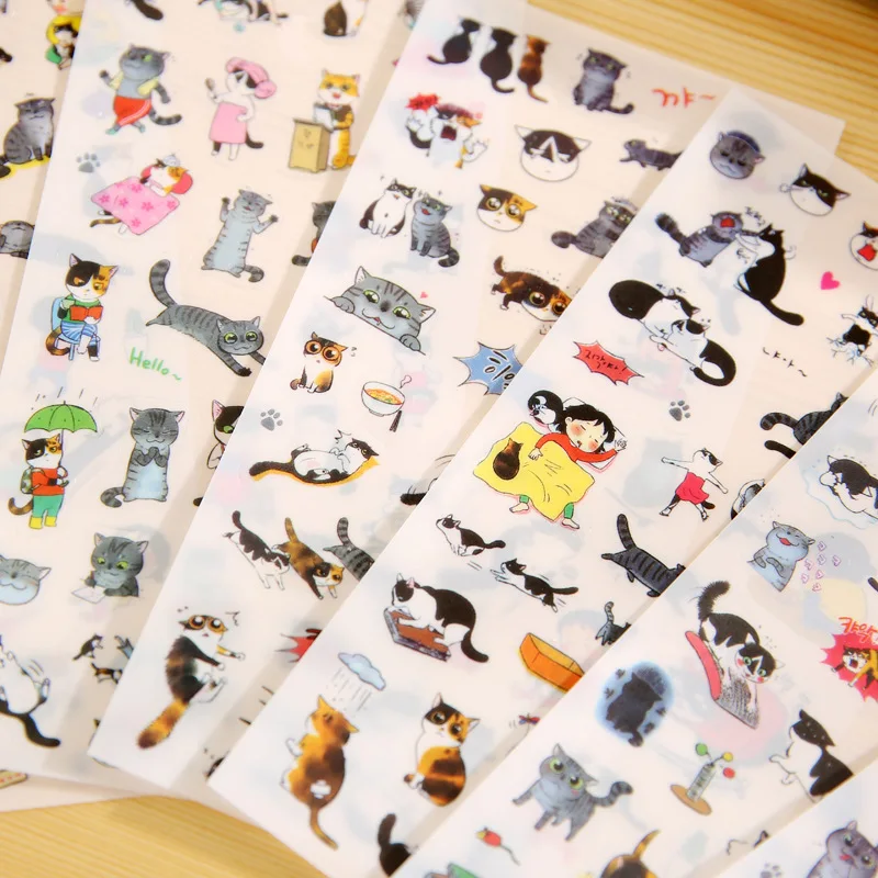 Pegatinas transparentes PVC – Diseño gato para álbum de fotos infantil