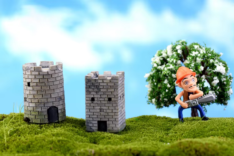 Figura de paisaje en composición decorativa