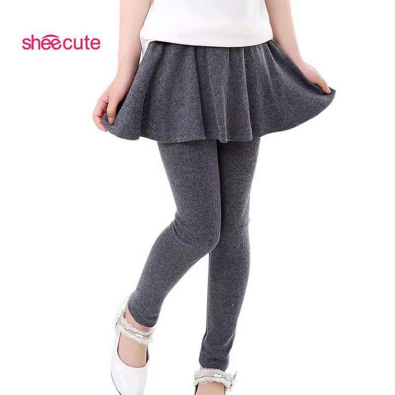 Leggings falda tableada de punto para niña – Estilo romántico - imagen 5