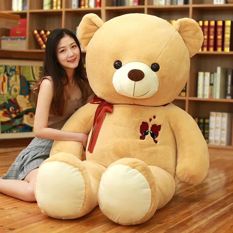 Oso de peluche grande suave con lazo, regalo cumpleaños - imagen 2