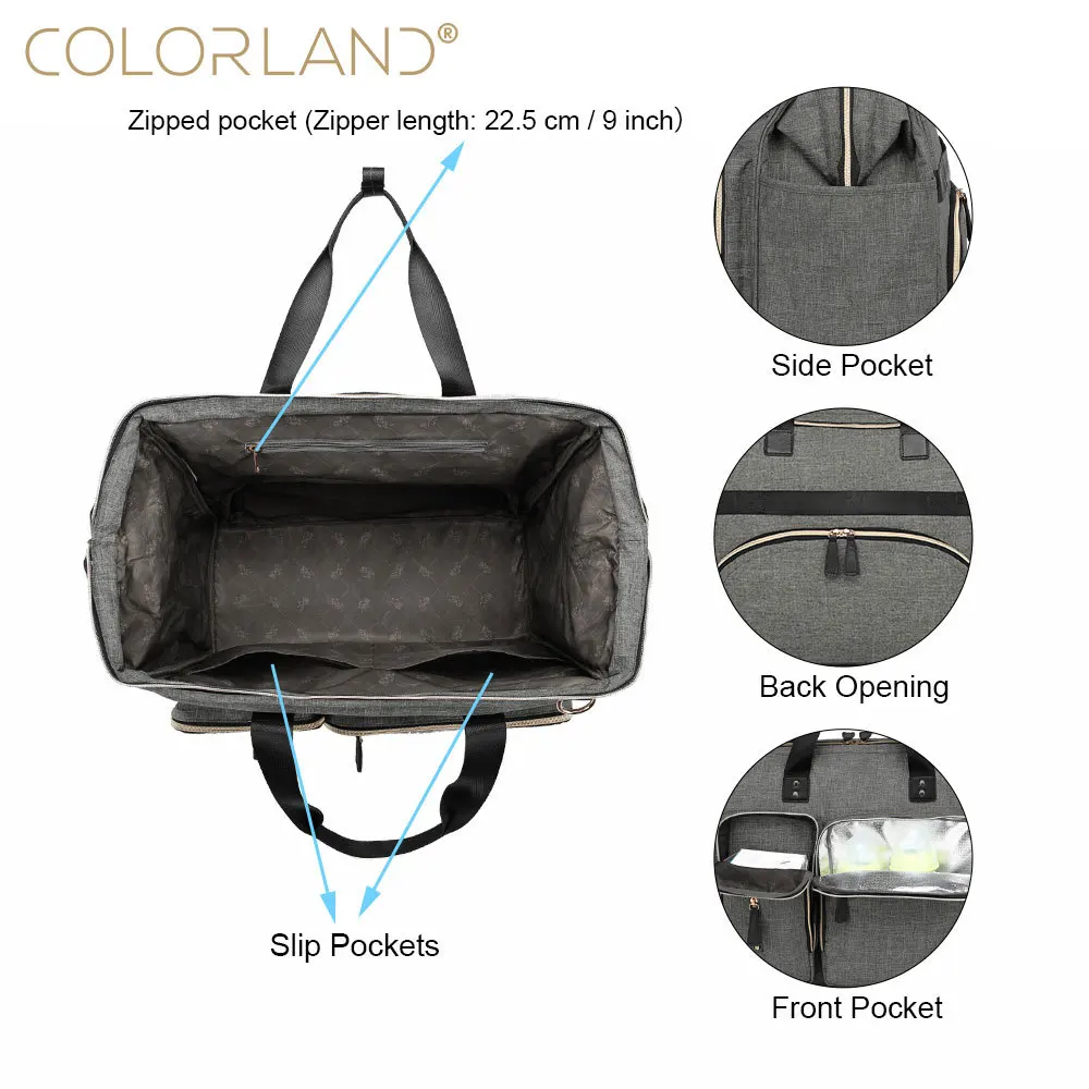 Bolsa de pañales grande organizador para bebé y cochecito - imagen 2