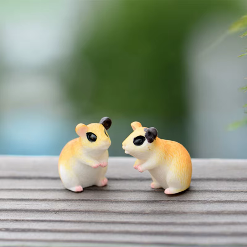 Estatuilla de hámster en miniatura de resina para decoración hogar - imagen 2