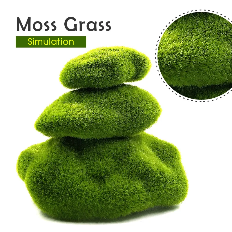 Plantas de musgo artificial verde – Decoración miniatura jardín de hadas - imagen 3