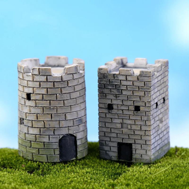 Castillo de resina en miniatura – Figurita decorativa para jardín de hadas - imagen 2