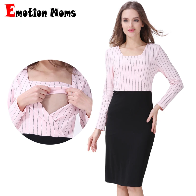 Vestido de maternidad elástico de algodón suave para entretiempo - imagen 3
