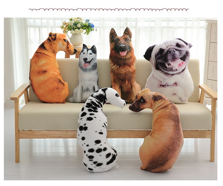 Peluche/perro con estampado 3D, estilo cojín