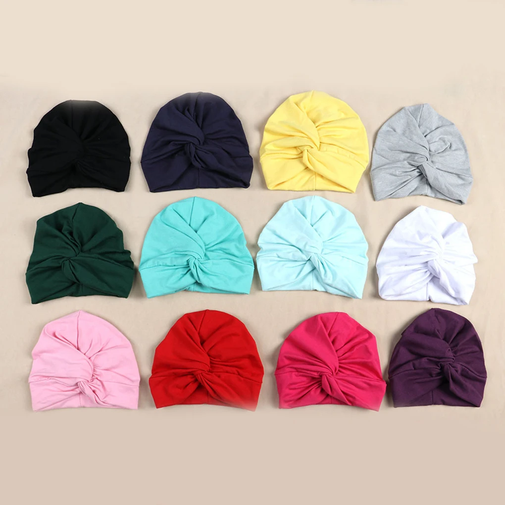 Turbante de algodón con nudo para bebé – Accesorio foto infantil - imagen 4