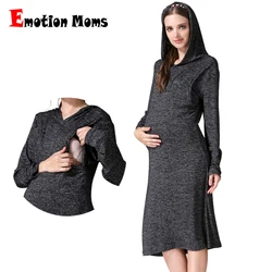 Vestido de embarazada con manga larga – Tejido suave para otoño