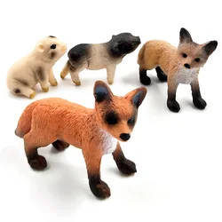 Figura de animal miniatura de zorro y cerdito para niños