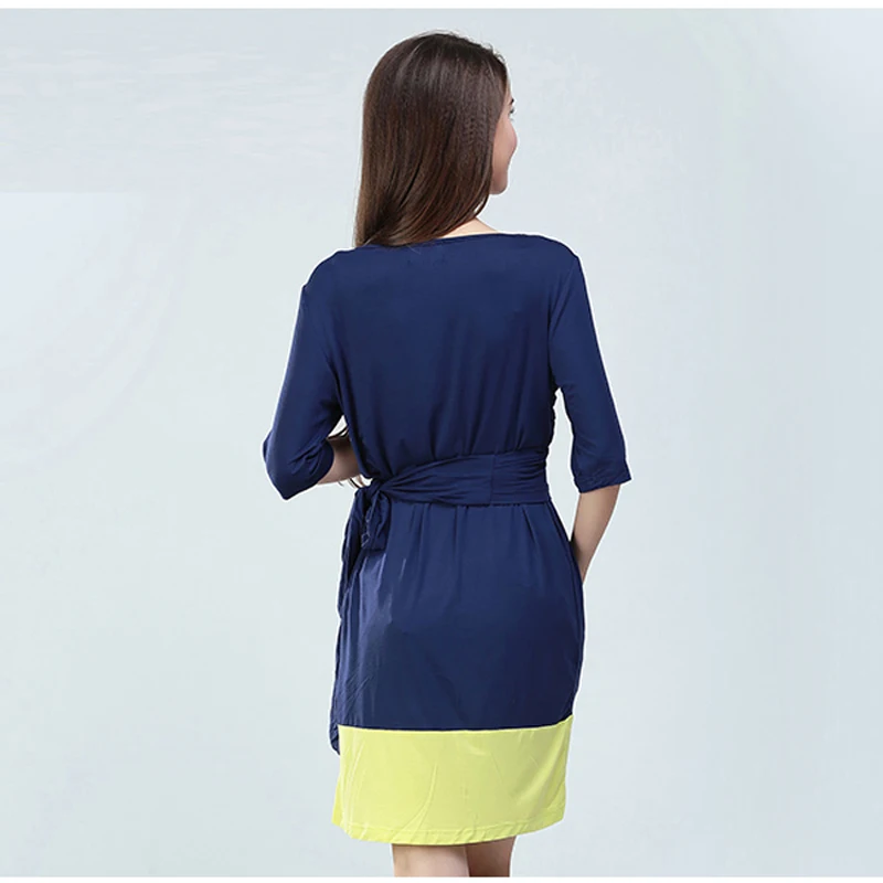 Vestido de lactancia veraniego para embarazo y posparto a la rodilla - imagen 3