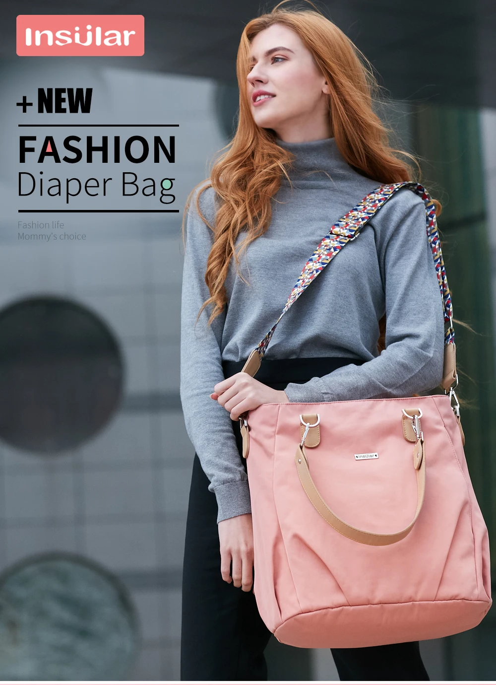 Bolsa de pañales de maternidad impermeable con gran capacidad