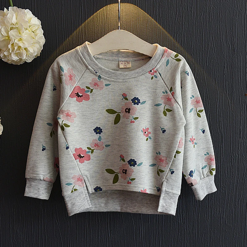 Jersey floral de cuello redondo para niñas de primavera - imagen 4