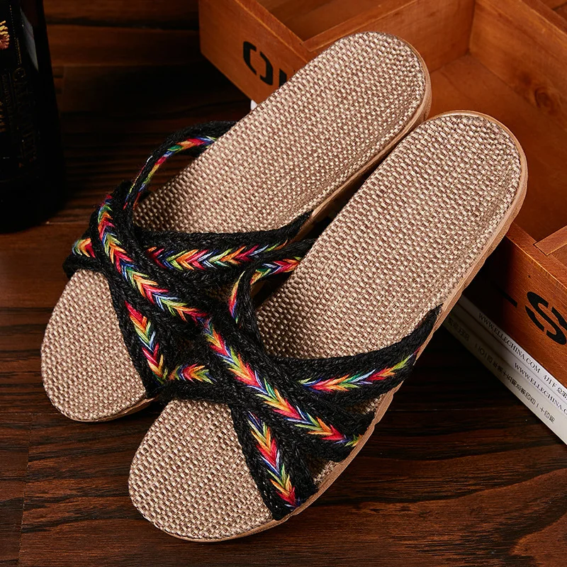 Zapatillas de casa en lino transpirable para mujer - imagen 2