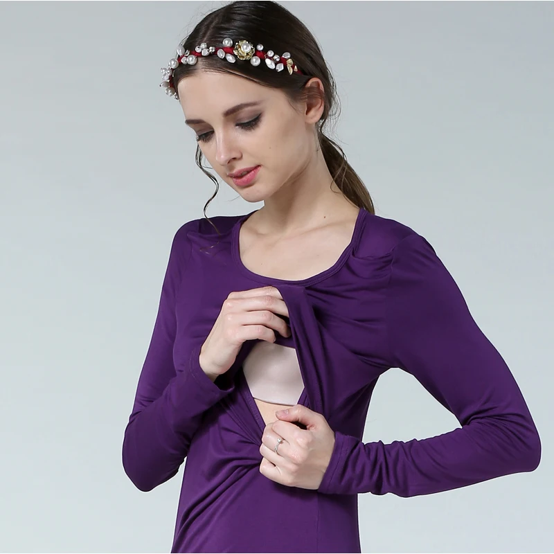 Camiseta de lactancia para embarazadas – Top premamá moderno - imagen 2
