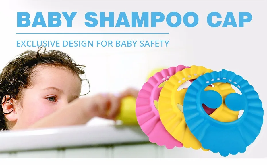 Gorro de champú para bebé con visera de baño