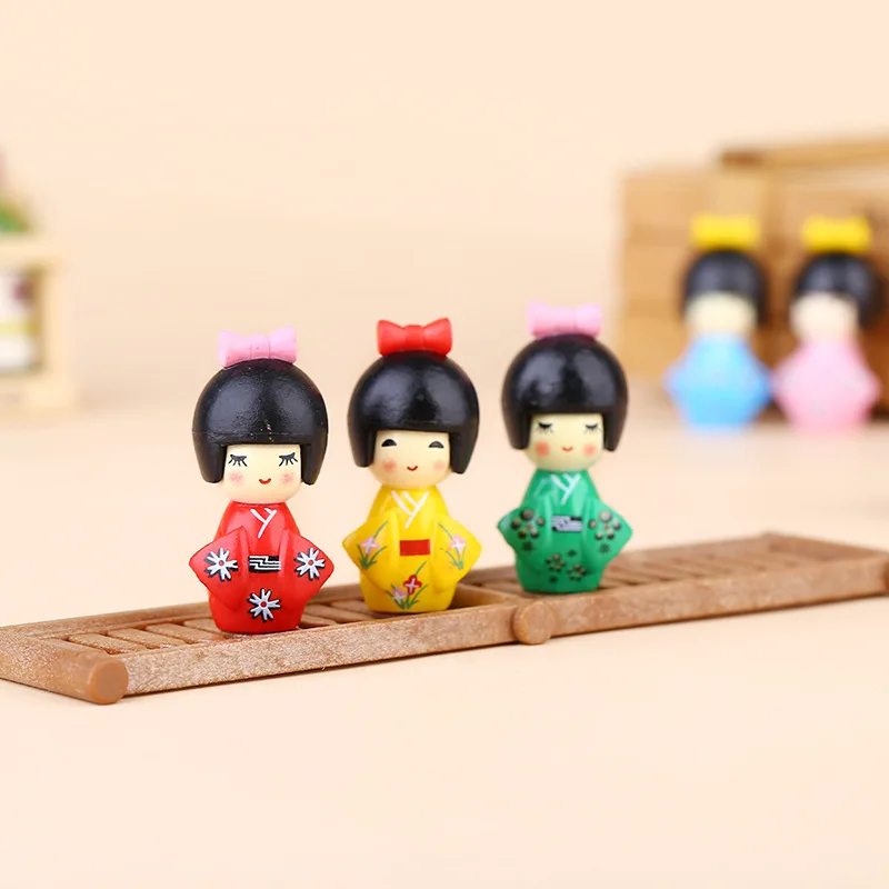 Figurita japonesa para niña - decoración mini bonsái y jardín de hadas