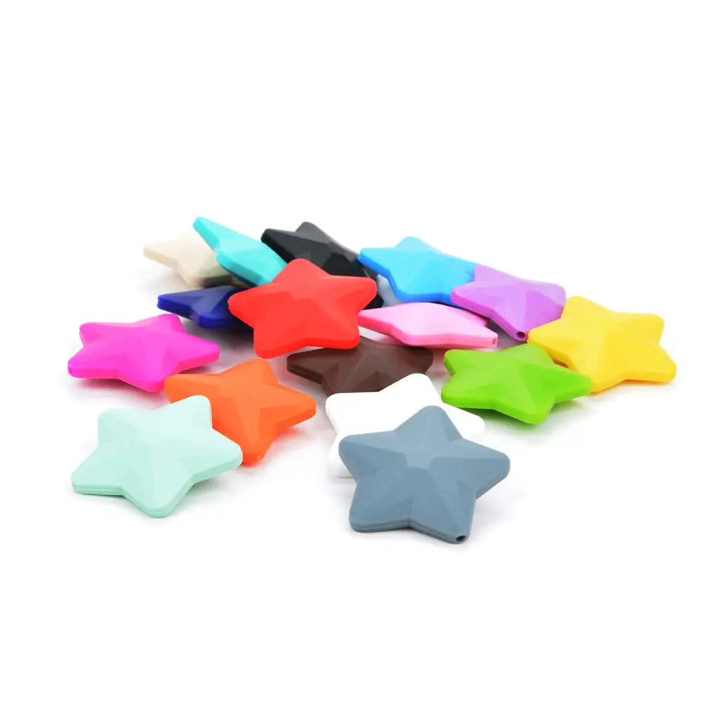 LOFCA Cuentas de silicona estrella mordedor suave BPA FREE para bebé - imagen 4