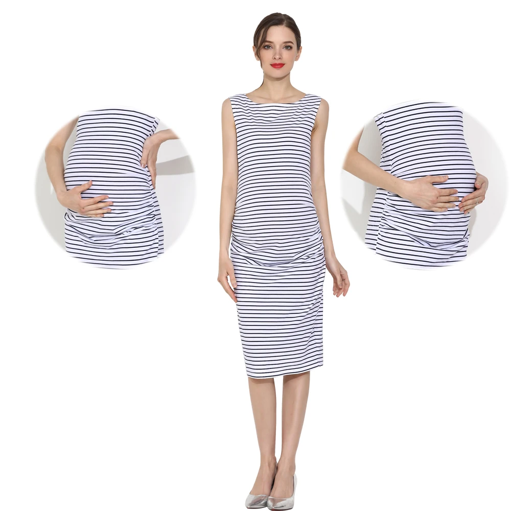 Vestido de maternity sin mangas rayas verano