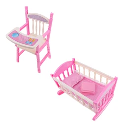 Conjunto de muebles para bebé: cuna, cama y silla alta