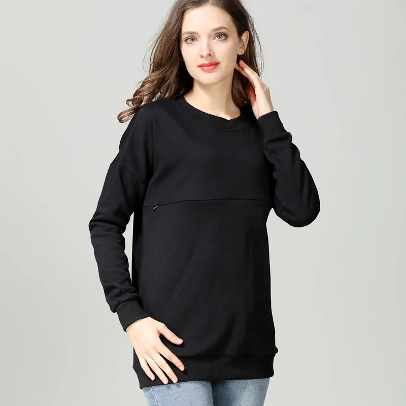 Sudadera con capucha de lactancia para embarazadas – otoño invierno - imagen 3