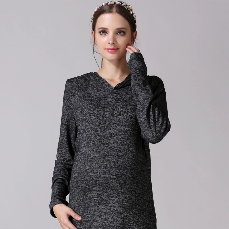 Vestido de embarazada con manga larga – Tejido suave para otoño - imagen 2
