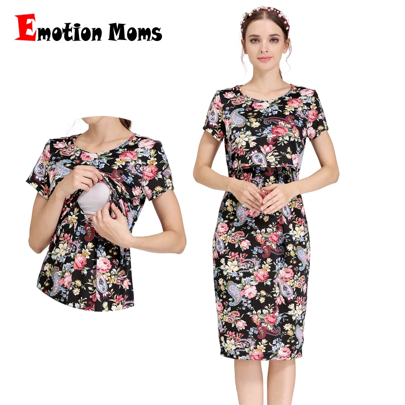 Emotion Moms Vestido de lactancia y embarazo de verano informal - imagen 3