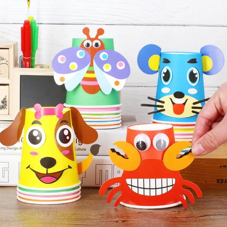 Vasos terminados de papel DIY