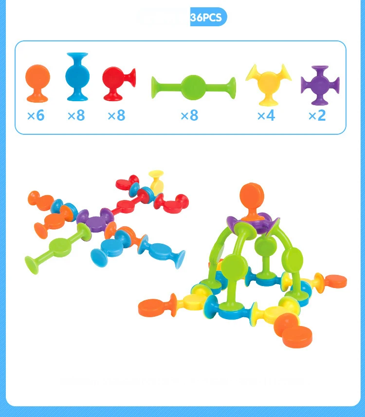 Construcción vertical con ventosas para niños