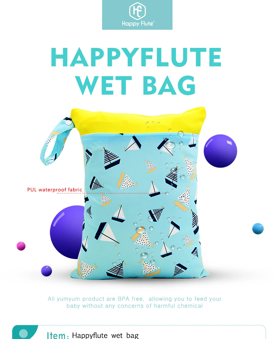 Vista frontal de la bolsa de pañales HappyFlute