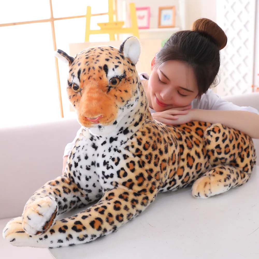 Peluche realista de guepardo gigante, felpa suave para jugar - imagen 5