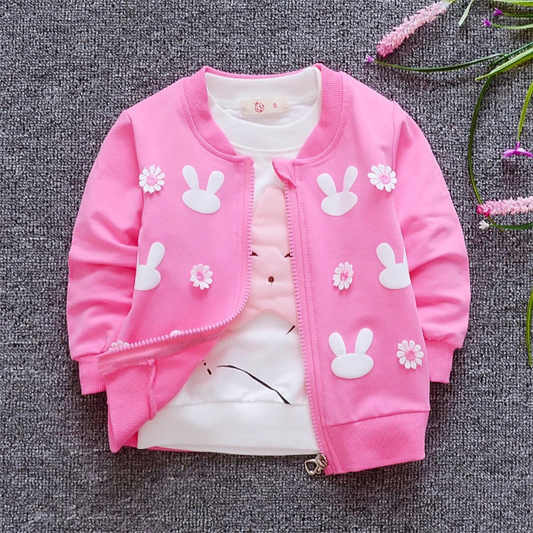 Cárdigan infantil en color beige con diseño de orejas de conejo
