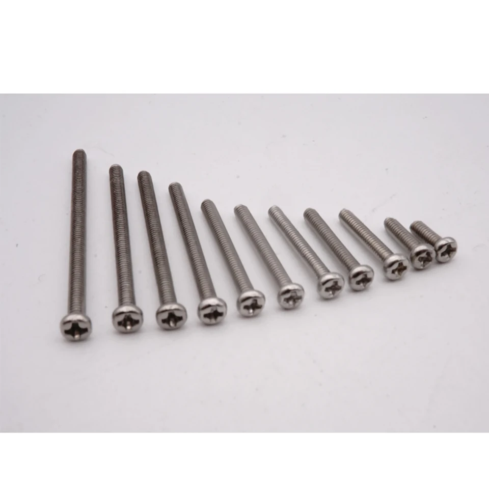 Mini tornillos M2 con tuercas negras y plateadas