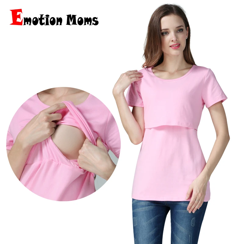Camiseta lactancia manga corta para maternidad – Diseño holgado verano - imagen 5