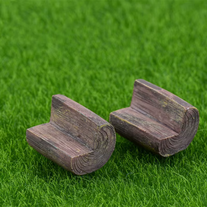 Estatua mini para jardín de hadas con forma de taburete de tocón - imagen 3