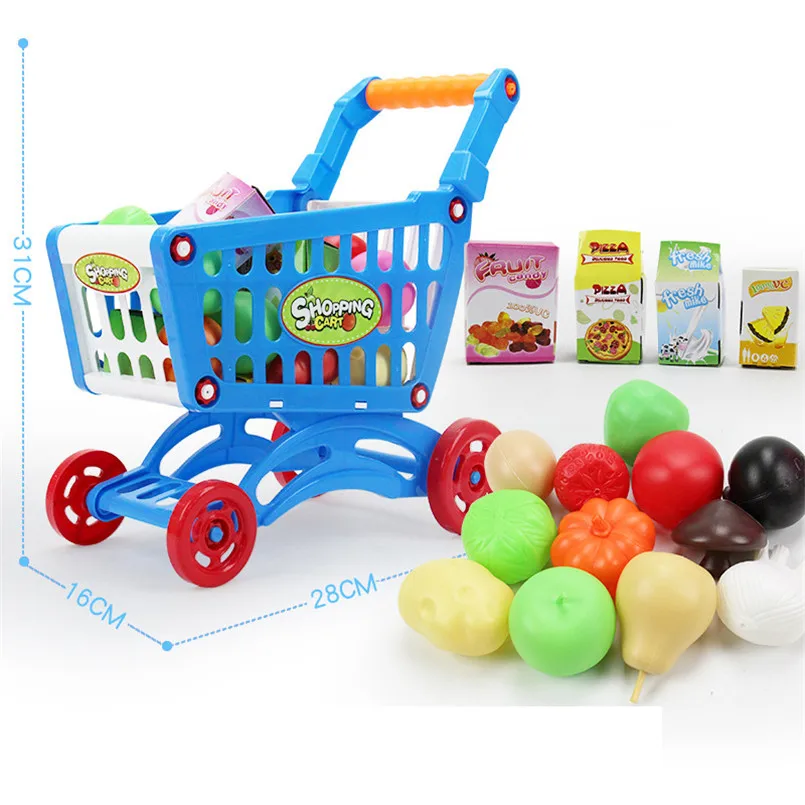 Carrito de compra infantil con frutas y verduras de juguete - imagen 5