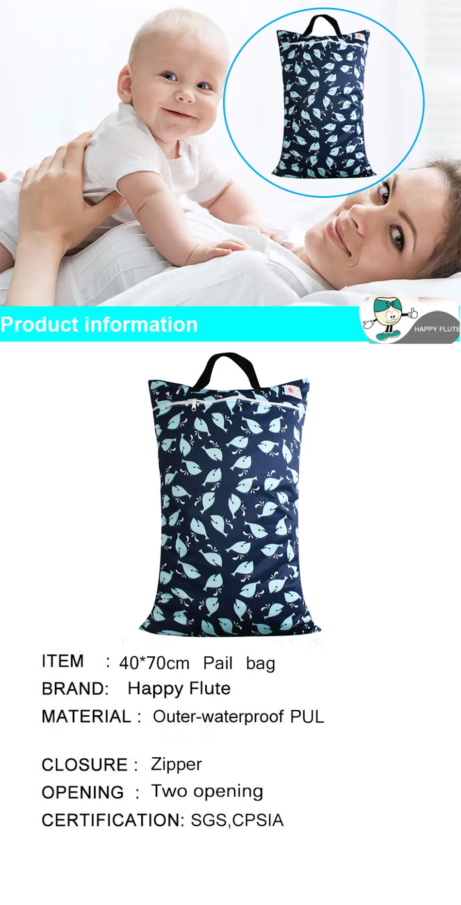 Bolsa HappyFlute con estampado de dibujos animados